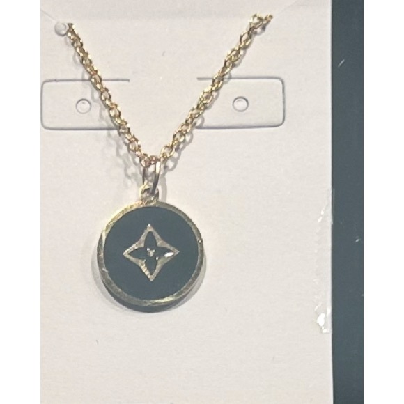 Jewelry - Gold and Black Pendant Necklace